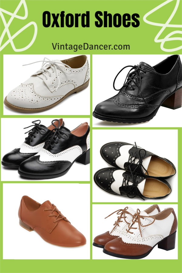 Women's Oxford Shoes - Vintage 1920s, 1930s, 1940s, 1950s Heels