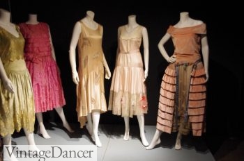1920s party dresses of silk and chiffon