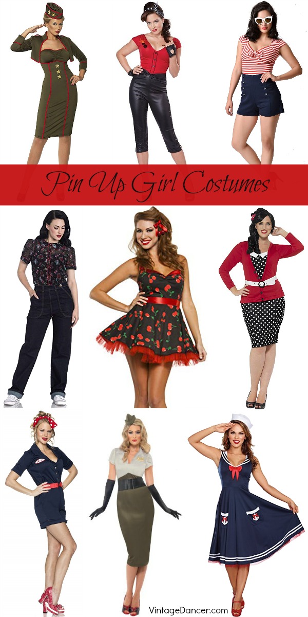 Pin up girl costumes, pinup costume ideas at VintageDancer