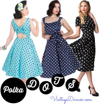 What patterns were popular in the 1950s? 1950s Polka Dot Dresses were one of the most popular dress patterns