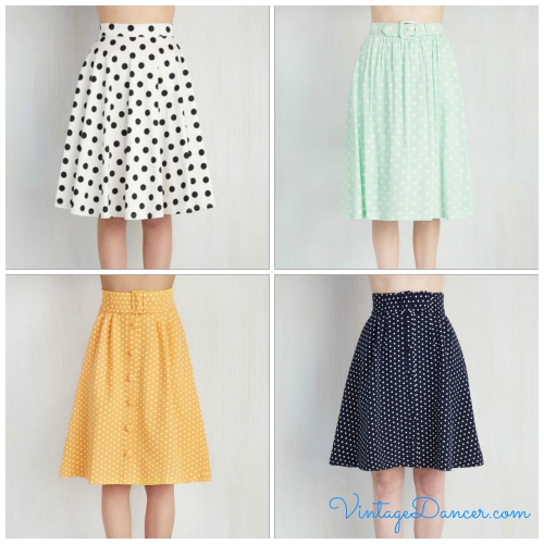 Vintage Polka Dots Skirts