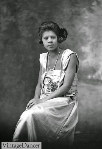1922 Portrait of Hazel Mcelroy black women hairstyle evening dress African American