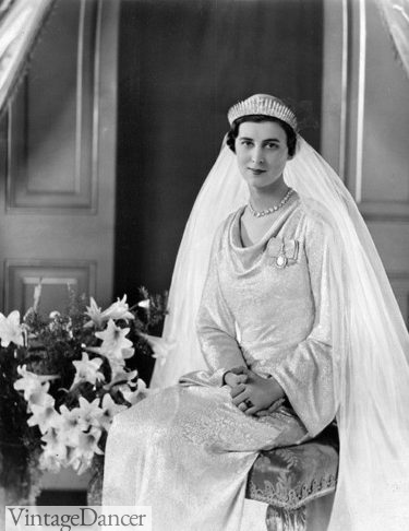 1930s wedding gown Princess Marina of Greece married the Duke of Kent in 1934