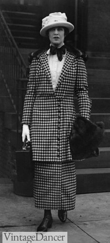 Princesse de Polignac, née Winnaretta Singer (1918) suit plaid womens fashion