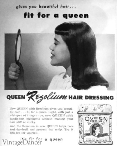1958 pageboy long hair with short bangs black women