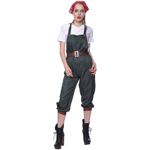 Rosie the Riveter Costume Clothes, Shoes, Hair Scarf