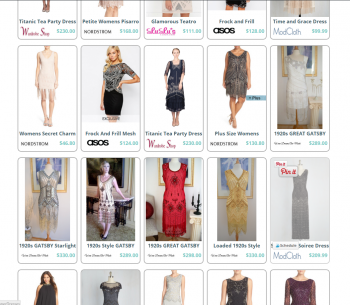 "Flapper Dresses" product placements