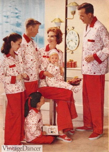 1959 matching vintage family pajamas