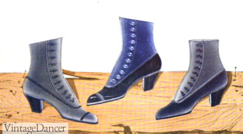 1909 button boots women Edwardian shoes boots