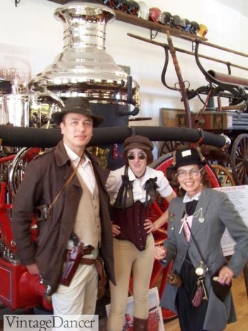 Your Steampunk adventure awaits! Wearing pants makes you ready for action.