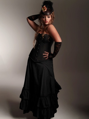 Black Steampunk Skirt Costume Plus Sizes
