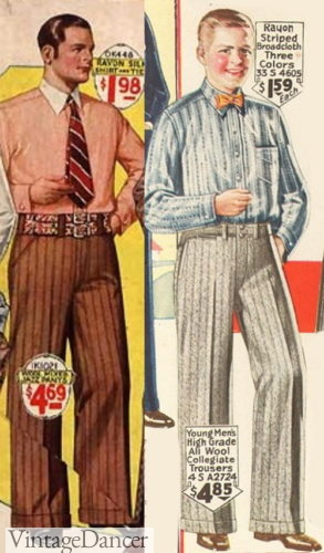 1927-1929 men's oxford bag wide leg pants trousers