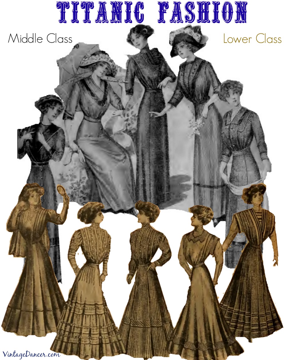 Women’s Titanic Fashion -Second and Third Class