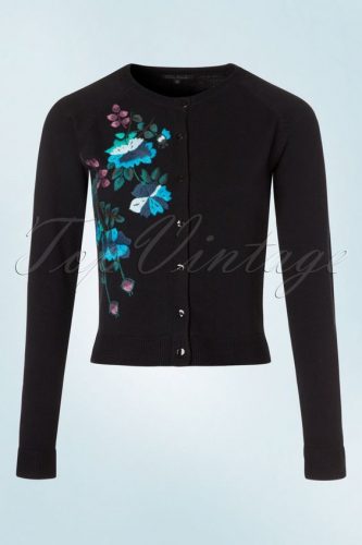 Add a splash of color with the beautiful embroidered flowers on this cardigan from Top Vintage.
