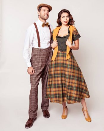A bit of tweed and plaid for fall vintage fashion