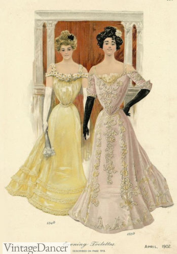 1902 American evening dresses ballgowns Edwardian