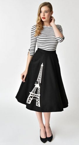 Grown up Poodle Skirt and Striped French Top