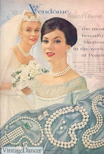 1950s wedding jewelry: Vendome wedding pearls