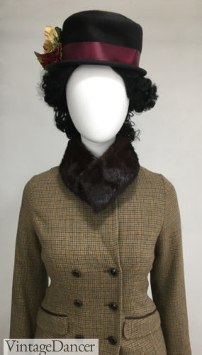 Victorian outfit fur collar jacket