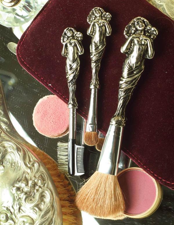 Victorian makeup brush set- blush, eyes, eyebrows