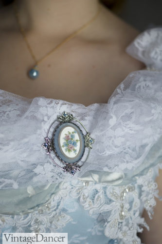 Something blue wedding jewelry - My something blue was this pretty brooch- very Victorian in style