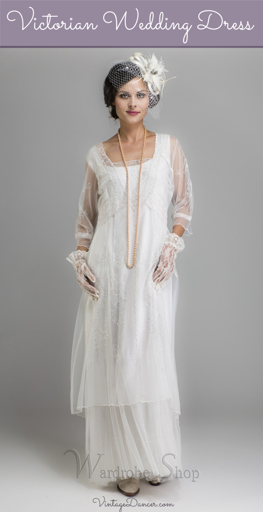 Victorian-inspired vintage plus size wedding dress