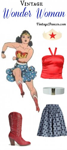 1940s Wonder Woman Costume you could wear to work. VintageDancer.com
