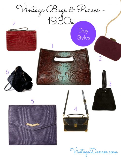 Choose from this selection of bags to create a 1930s style. 