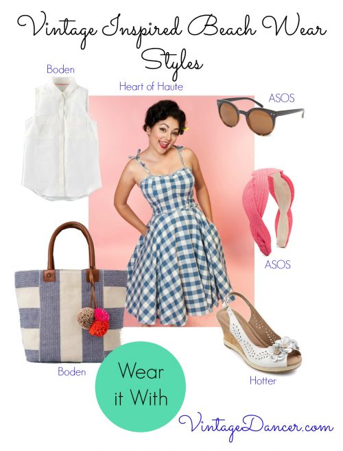 A cute vintage sun dress paired with summer accessories. Get the look at VintageDancer.com