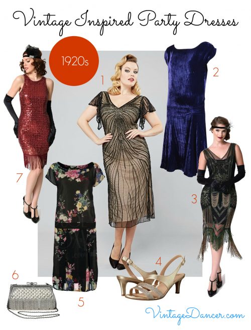 A selection of fabulous vintage inspired party dresses of the 1920s.