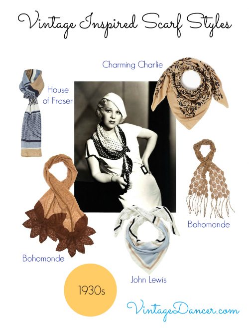 Scarves of the 1930s often featured geometric shapes and motifs.
