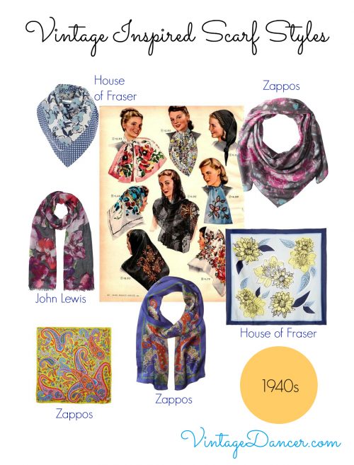 1940s scarves usually featured bright, bold prints and colors.