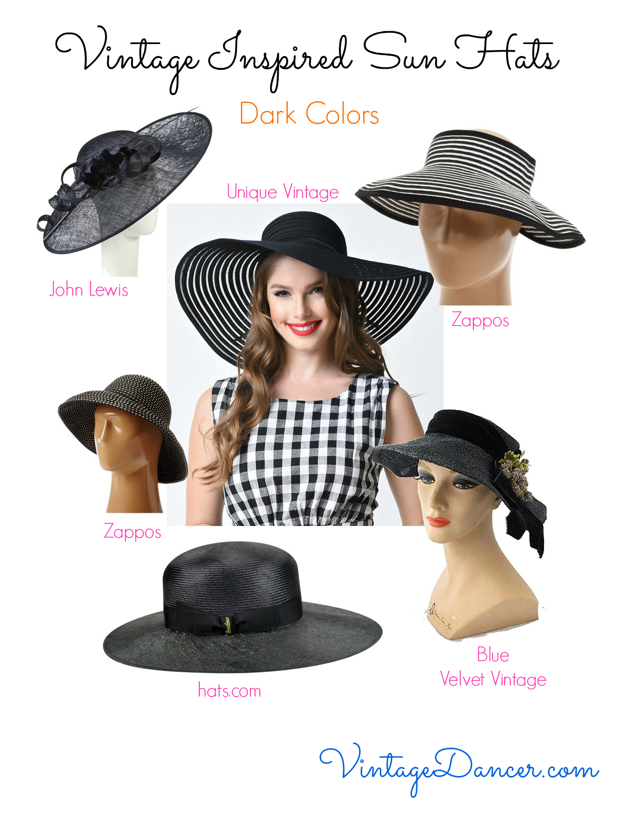Vintage Summer Hats , Sun, Straw Hats 1930s, 1940s & 1950s History