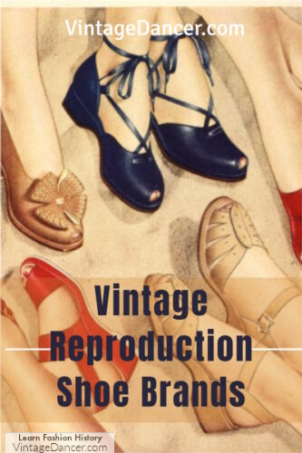 vintage reproduction shoes brands 1940s 1950s 1920s shoes women and men