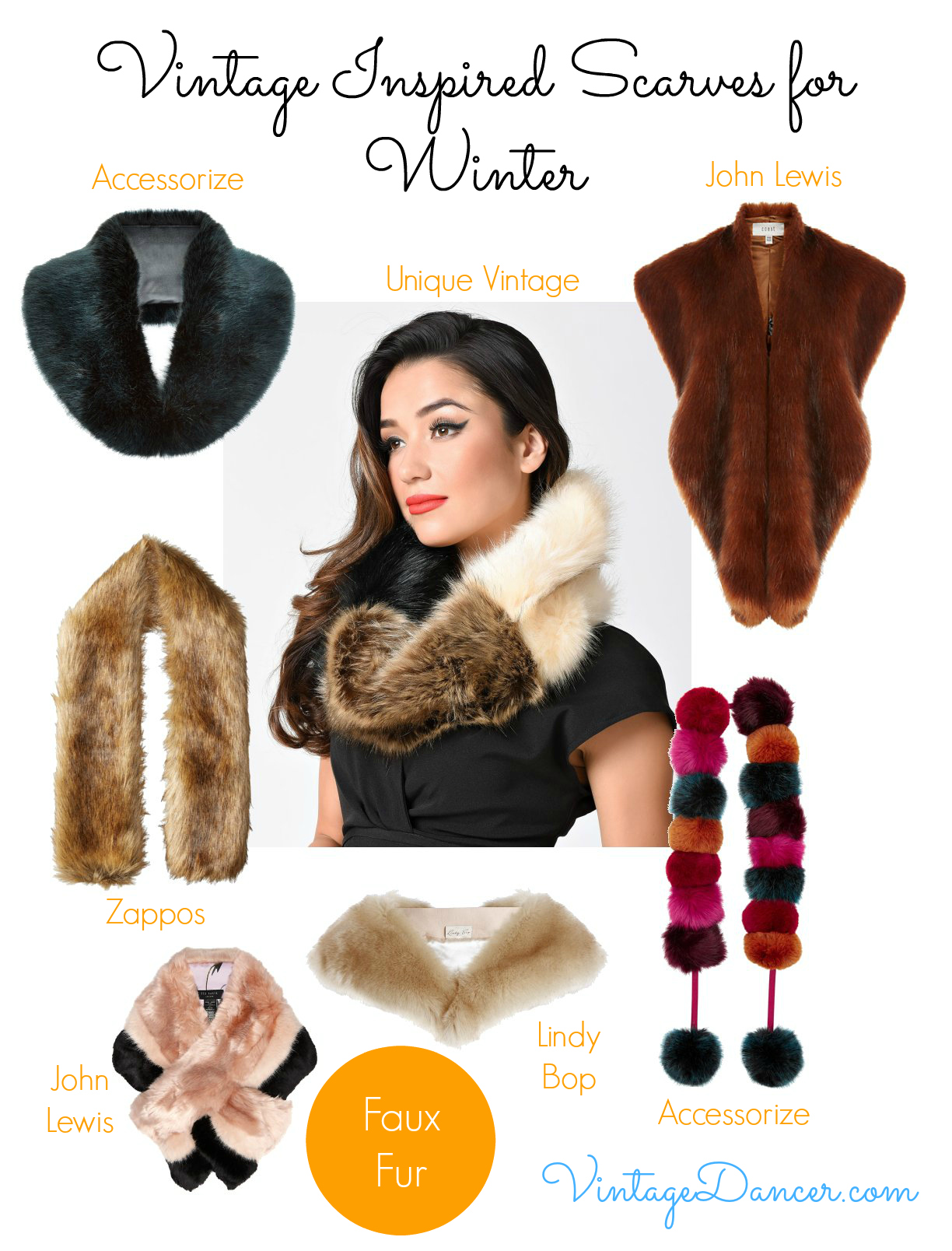 vintage faux fur shawl