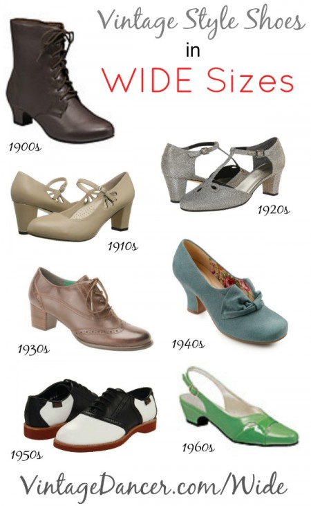 Vintage Style wide shoes sizes at vintagedancer.com