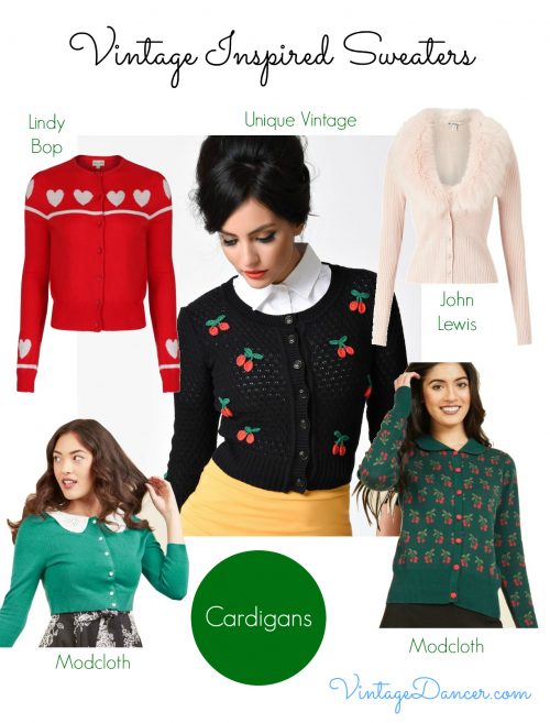 Choose from these 1950s style cardigans for a perfect vintage style.