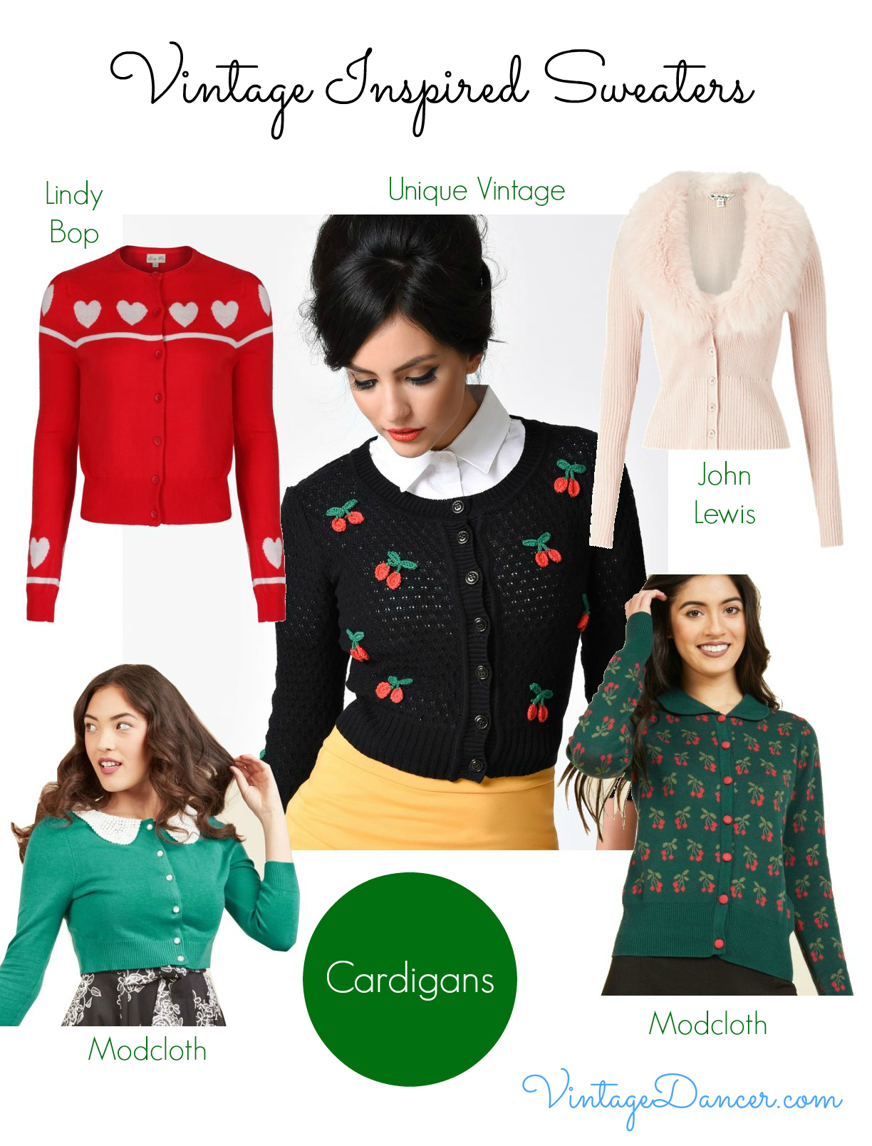 Vintage Style Sweaters, Cardigans and Jumpers
