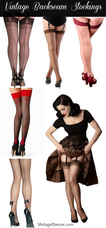 Retro Vintage Seamed Stockings 1930s 1940s 1950s Style