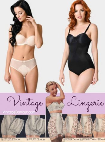 Vintage Style Lingerie : bras, panties, corsets, girdles, stockings, underwear, slips, nightgowns at VintageDancer.com