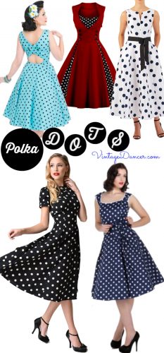 Vintage style Polka Dot dresses, pinup dresses, Rockabilly dresses, clothing and fashion at VintageDancer.com