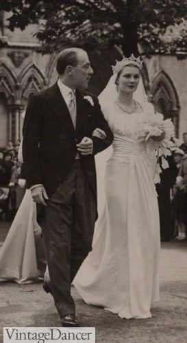Viscount and Viscountess Cowdray, 19 July 1939 wedding with jeweled tiara