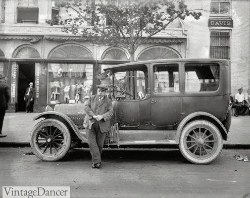 1921 car and chauffeur taxi drivers hired driver