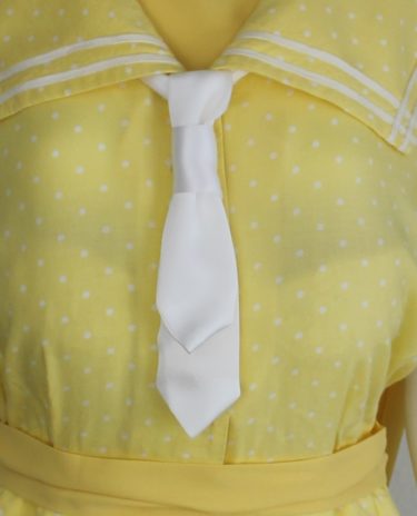 sailor necktie made of white satin ribbon