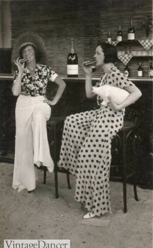 1930s beach pajamas outfits with pants