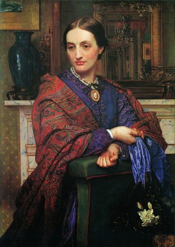 Victorian paisley shawl. Fanny Holman Hunt painted by William Holman 
