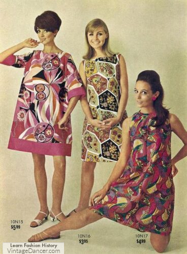 1960s hippie dresses prints 