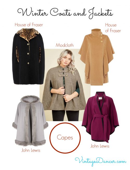 Choose from this selection of vintage inspired capes.