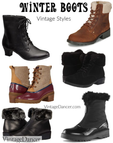 1940s winter boots, 1950s winter boots, vintage snow boots, vintage rain boots 1920s, 1930s, 106s, 1970s etc