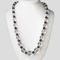 1920s Art Deco Necklace: Amethyst & Crystal Bead at TruFauxJewels